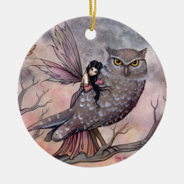 Schöne Fairy and Owl Ornament (Vorne)