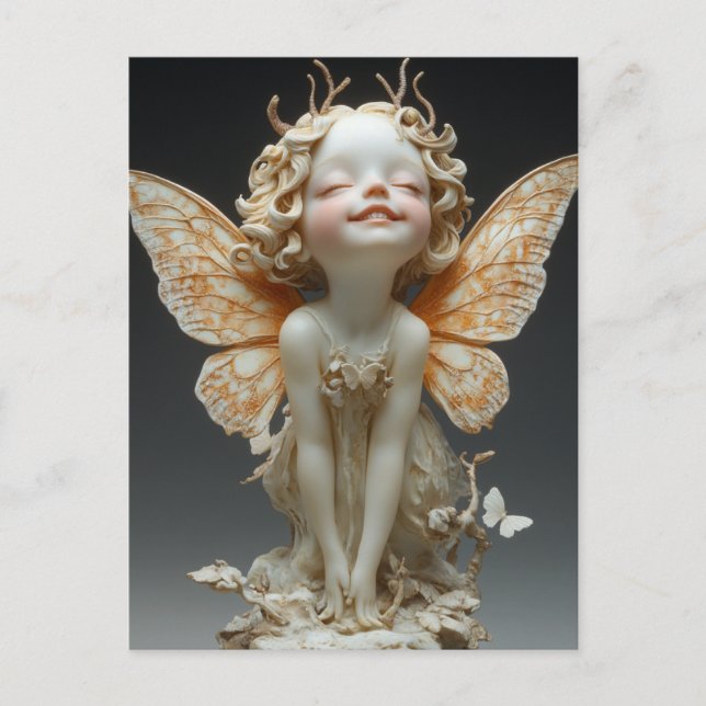 Schöne Fairy Antenna Spitzen Flügel Schmetterlinge Postkarte (Vorderseite)
