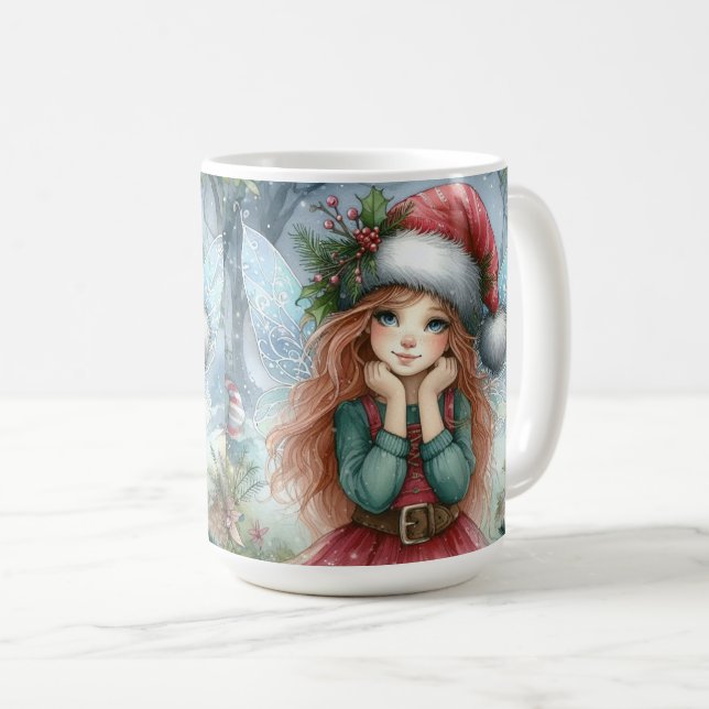 Schöne Fairy Frohe Weihnachten Kaffeetasse (VorderseiteRechts)