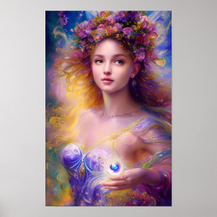 Schöne Fairy Girl ai art Poster