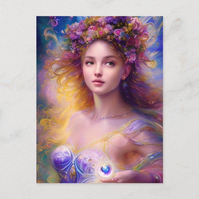 Schöne Fairy Girl ai art Postkarte (Vorderseite)