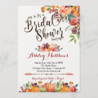 Schöne FalFloral Bridal Dusche Einladung, Baby