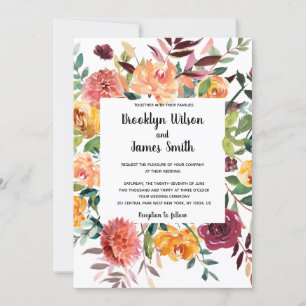 Schöne Fall Blume Hochzeit Einladungen