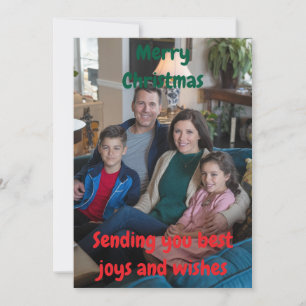 Schöne Familienfoto-Weihnachtskarte Einladung