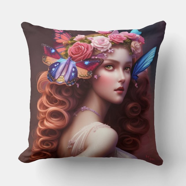Schöne Fantasy Faicess Prinzessin Kissen (Vorderseite)