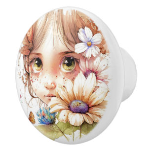 Schöne Fantasy Floral Fairies Serie Keramikknauf