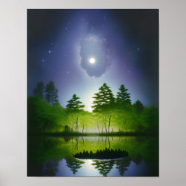 Schöne Fantasy Landschaft, realistisch und natürli Poster