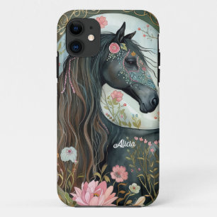 Schöne Fantasy Schwarzes Pferd Case-Mate iPhone Hülle
