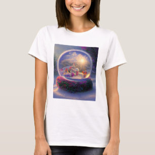 Schöne Fantasy Snow Globe Urlaub T-Shirt