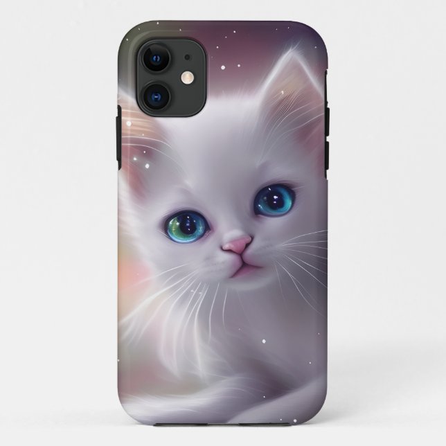 Schöne Fantasy White Fluffy Cat Case-Mate iPhone Hülle (Rückseite)