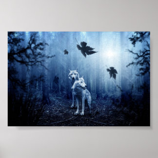 Schöne Fantasy Wolf Wall Kunst Poster