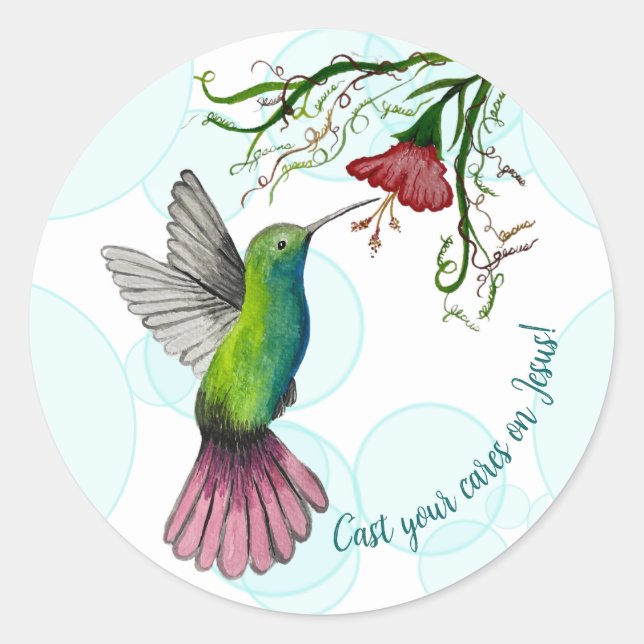 Schöne Farbe Wasserfarbe Hummingbird Sticker (Vorderseite)