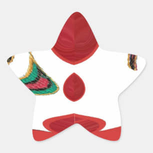 Schöne Farben in Rot, Weiß, Lila, Grün Stern-Aufkleber