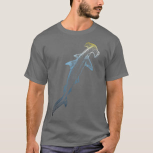 Schöne Farben Schwimmen Hammerhead Hai Liebhaber T-Shirt