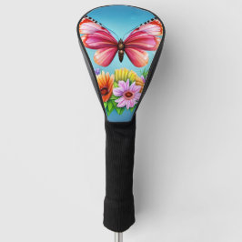 Schöne Farbenblende und Blume Golf Headcover