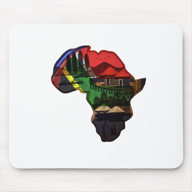 Schöne, farbenfrohe afrikanische Kartengestaltung Mousepad (Vorne)