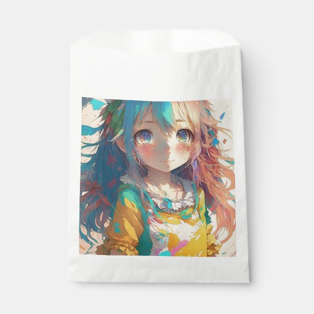 Schöne farbenfrohe Anime Girl haben einen schönen  Geschenktütchen (Vorderseite)