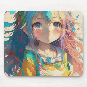 Schöne farbenfrohe Anime Girl haben einen schönen Mousepad