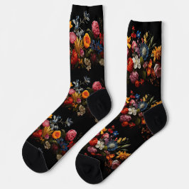 Schöne farbenfrohe Blume auf schwarz Socken