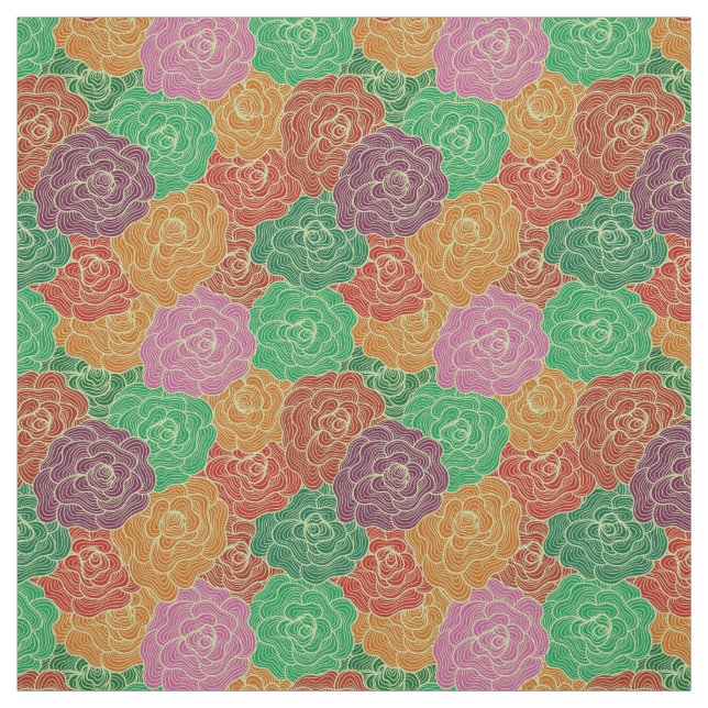 Schöne farbenfrohe Blume Nahtloses Muster Stoff (Muster)