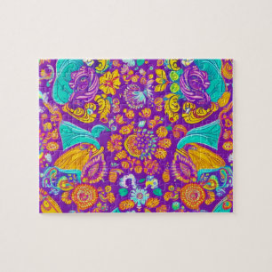 Schöne farbenfrohe Blume Puzzle