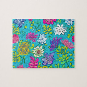 Schöne farbenfrohe Blume Puzzle