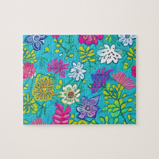 Schöne farbenfrohe Blume Puzzle (Horizontal)