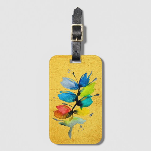 Schöne farbenfrohe, blumenlose Blume Gepäckanhänger (Vorderseite Vertikal)