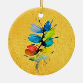 Schöne farbenfrohe, blumenlose Blume Keramik Ornament