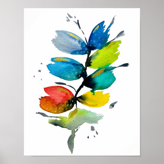 Schöne farbenfrohe, blumenlose Blume Poster (Vorne)