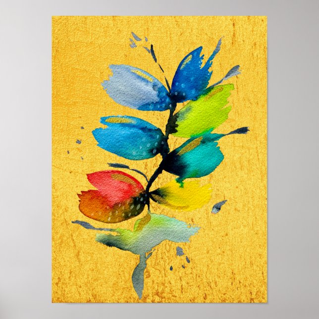 Schöne farbenfrohe, blumenlose Blume Poster (Vorne)