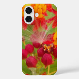 Schöne, farbenfrohe Blüte mit Milkweed Art Printin iPhone 16 Hülle