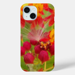 Schöne, farbenfrohe Blüte mit Milkweed Art Printin iPhone 15 Hülle