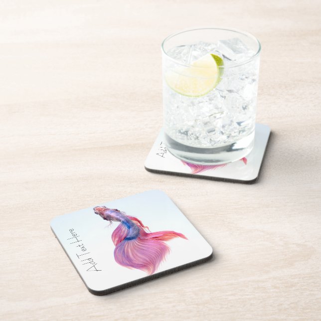 Schöne farbenfrohe Fantasie Koi Fish Getränkeuntersetzer (Rechte Seite)