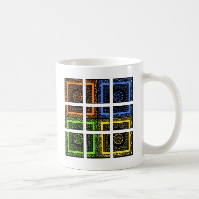 Schöne, farbenfrohe, geometrische Streifen Kaffeetasse (Rechts)