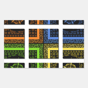 Schöne, farbenfrohe, geometrische Streifen Rechteckiger Aufkleber