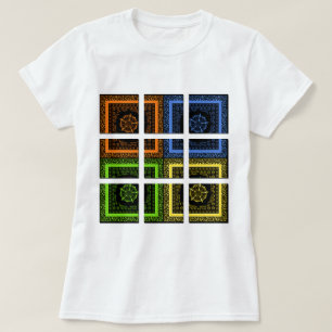 Schöne, farbenfrohe, geometrische Streifen T-Shirt