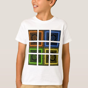 Schöne, farbenfrohe, geometrische Streifen T-Shirt