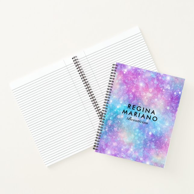 Schöne farbenfrohe glitzernde irisierende Hintergr Notizbuch (Innenseite)