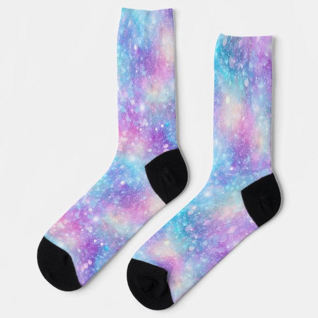 Schöne farbenfrohe glitzernde irisierende Hintergr Socken (Linkes Detail)