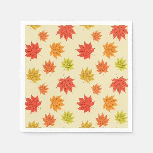 Schöne farbenfrohe Herbstmaple Blätter Muster Serviette (Vorderseite)