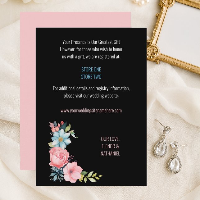 Schöne farbenfrohe Hochzeit der Flora Begleitkarte (Beautiful Colorful Watercolor Floral Wedding Enclosure Card
)