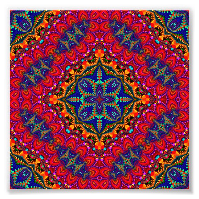 Schöne farbenfrohe Kaleidoskop Fotodruck (Vorne)