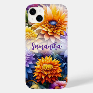 Schöne farbenfrohe KI-Kunst Blumen Personalisiert Case-Mate iPhone 14 Plus Hülle