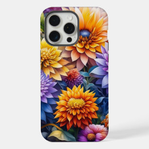 Schöne farbenfrohe KI-Kunst Blumen Personalisiert iPhone 15 Pro Max Hülle