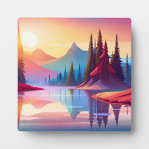Schöne farbenfrohe Landschaft Fotoplatte