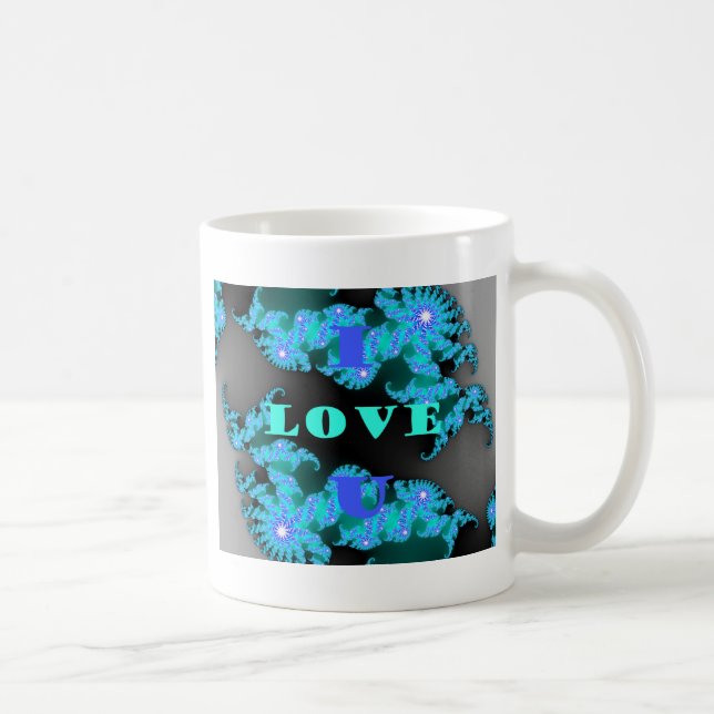 Schöne farbenfrohe Love Universum Vektordesign Kun Kaffeetasse (Rechts)