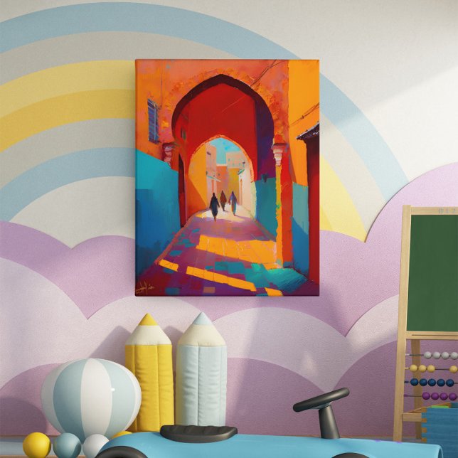 Schöne farbenfrohe Medina Marokko Marrakesch Leinwanddruck (Von Creator hochgeladen)
