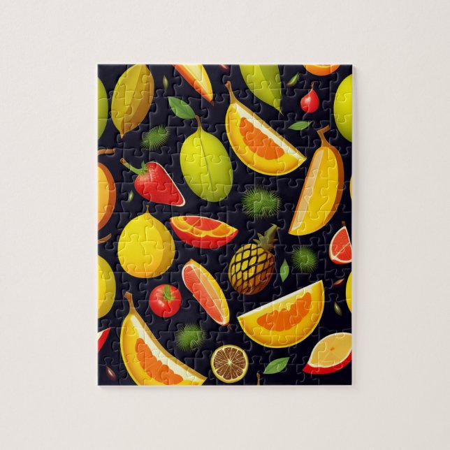 Schöne, farbenfrohe Muster Früchte Puzzle (Vertikal)