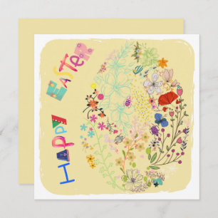 Schöne farbenfrohe Osterkarte für Eierflora